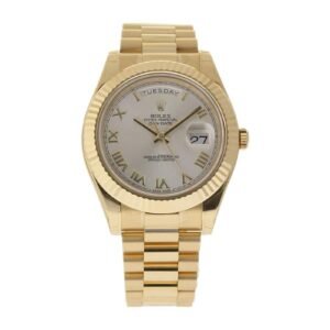 Rolex Day-Date II Collection Gold Silver White Dial 218238 Replica